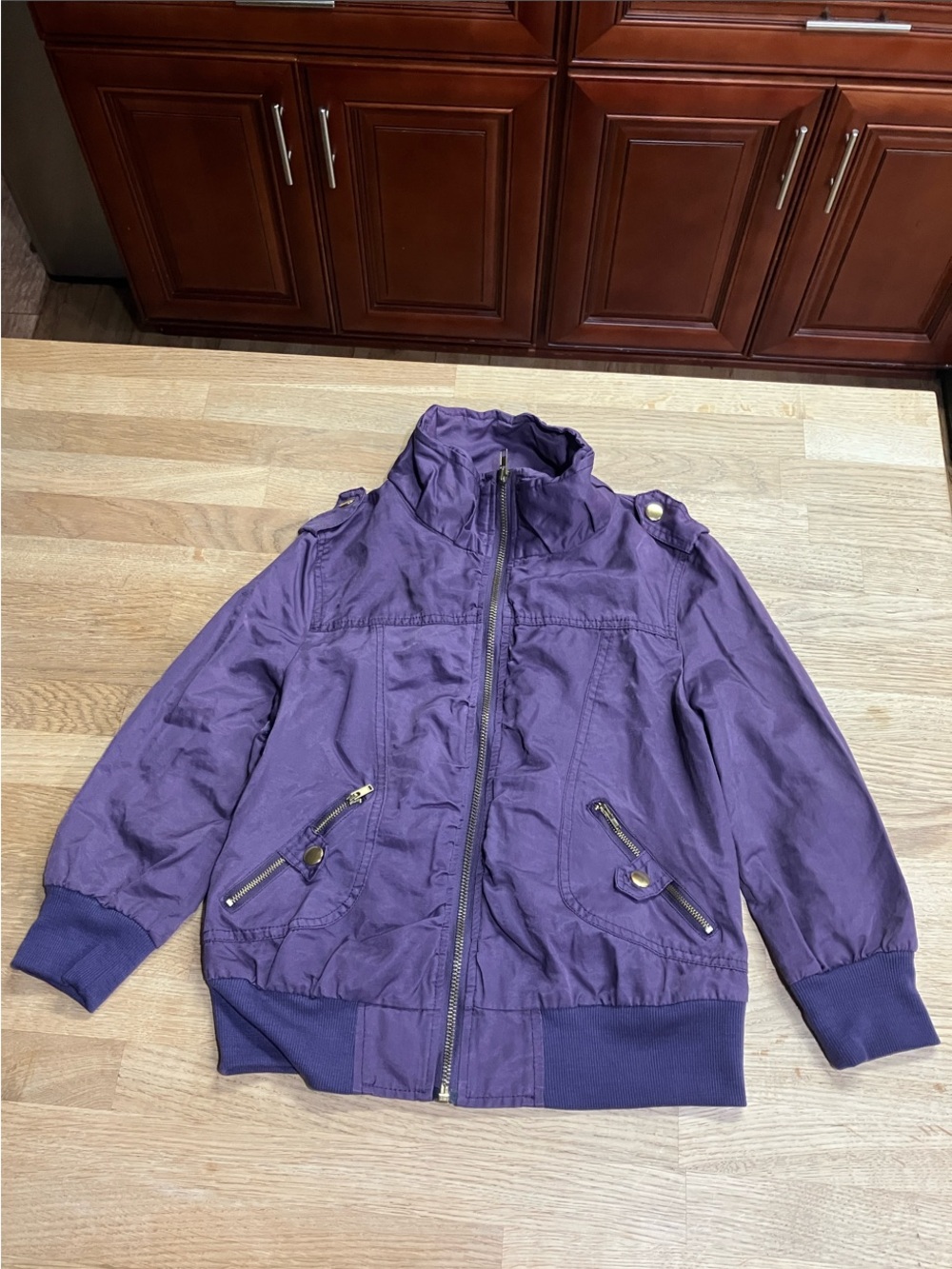 Y2k women’s Juniors Magnolia Purple Zip-Front Puffer Jacket